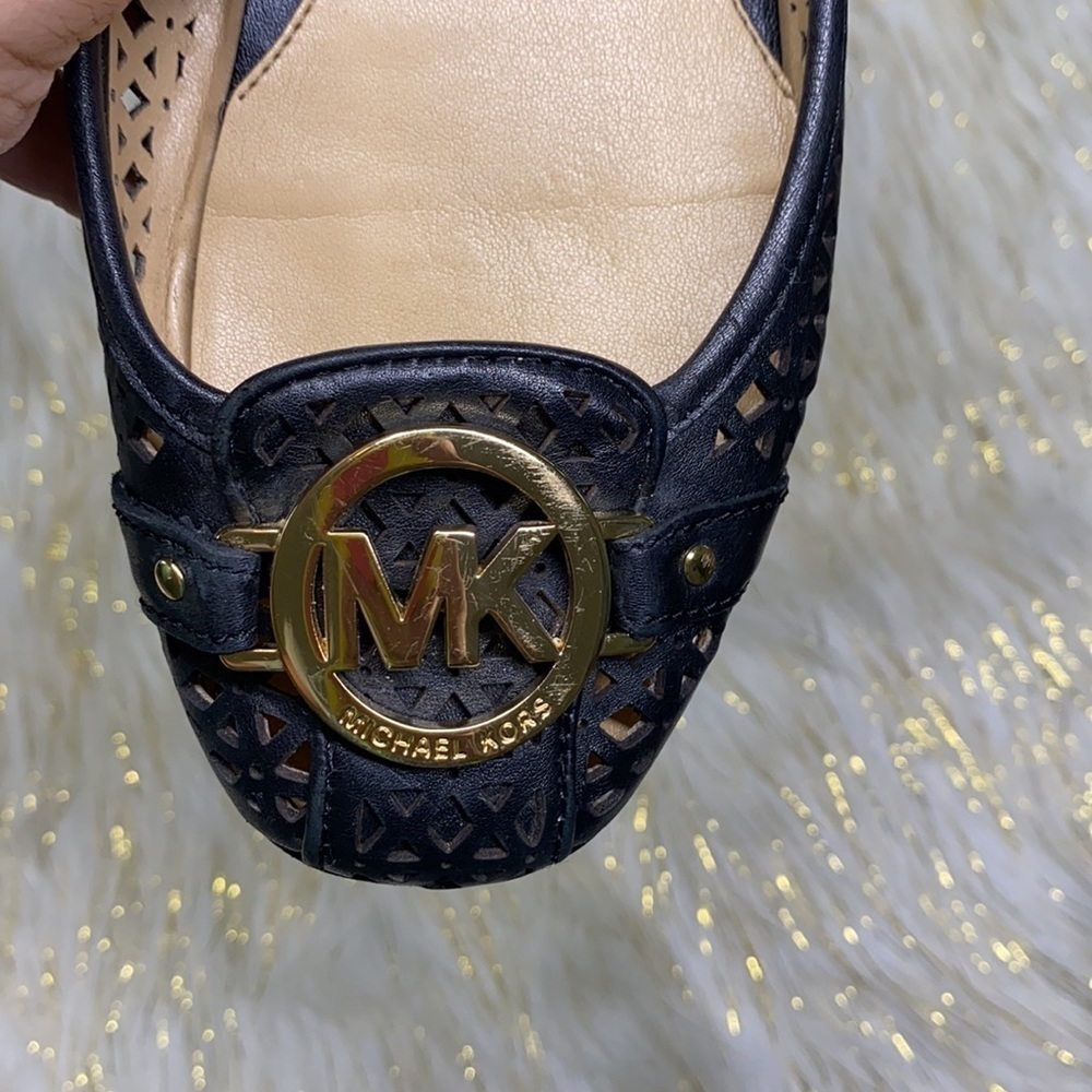 Michael Kors -Fulton Black Woven Moccasin Flat 6.5 - Picture 9 of 13